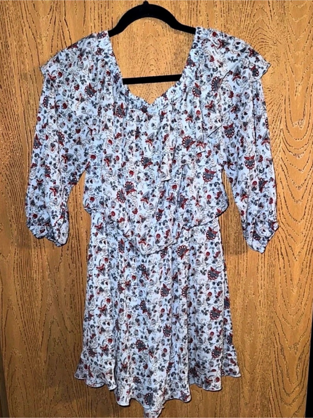 Establish Floral Mini Dress in Blue & Red Size Medium